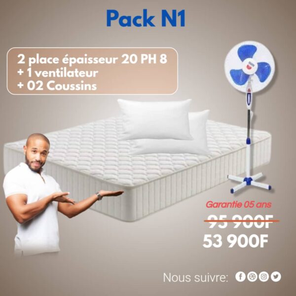 Matelas Médical PH8 + Ventilateur + 2 Coussins à 53 900F 🔥